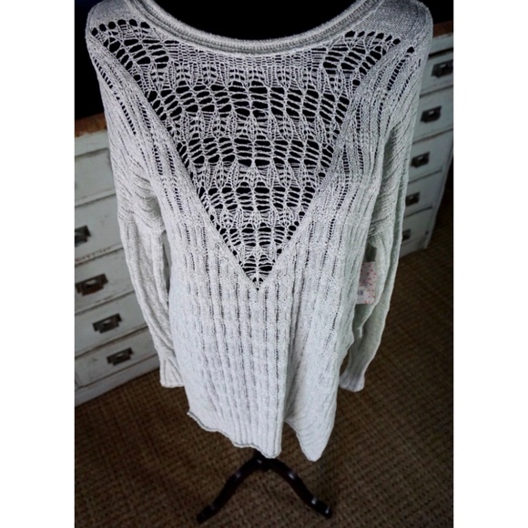 Free People Pretty In Pointelle Pullover Sweater XS - Picture 5 of 11